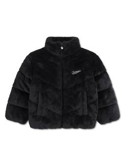 Nike - Black Quilted Faux Fur Jacket