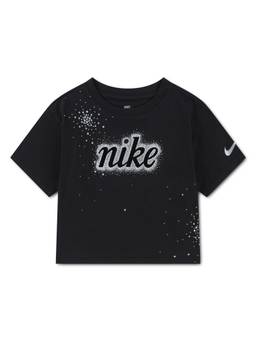 Nike - Black Swoosh Sparkle Boxy T-shirt