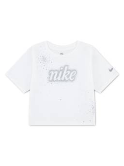 Nike - White Swoosh Sparkle Boxy T-shirt