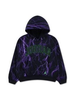 Jordan - Black Printed Relaxed Pullover Hoodie