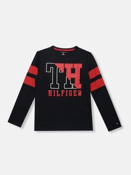 Tommy Hilfiger - Navy Blue Boys Logo Regular Fit Cotton T-Shirt