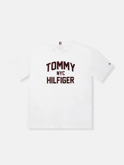 Tommy Hilfiger - White Boys Logo Regular Fit Cotton T-Shirt