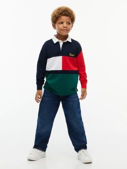 Tommy Hilfiger - Blue Boys Colorblock Regular Fit Cotton Polo T-Shirt