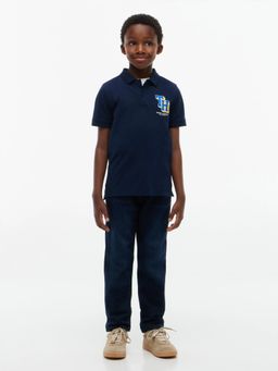 Tommy Hilfiger - Blue Boys Logo Regular Fit Cotton Polo T-Shirt