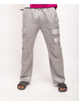 NEORA BY NEHAL CHOPRA - Grey Solid Cargos