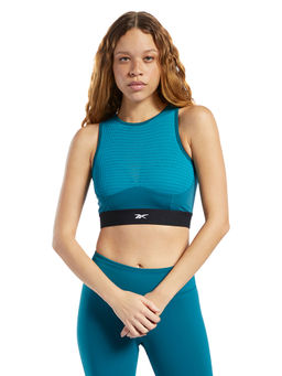 Reebok - Ts Crop Perf Top Green Training Top