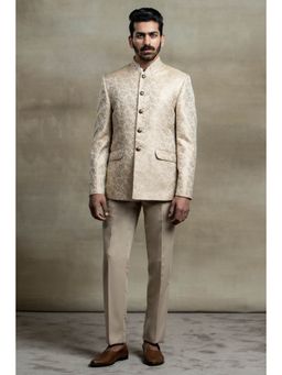 TASVA - Ivory Jacquard Bandhgala
