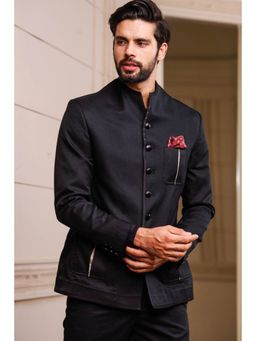 TASVA - Black Semi Structured Bandhgala