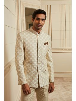 TASVA - Ivory Aari Embroidered Bandhgala