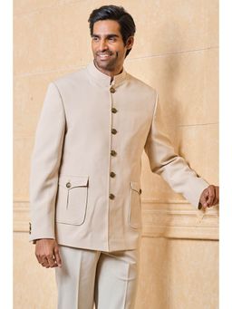 TASVA - Cream Crepe Bandhgala