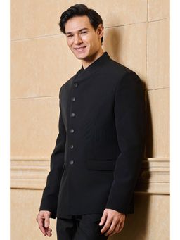 TASVA - Black Classic Crepe Bandhgala