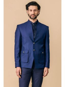 TASVA - Men Navy Blue Bandhgala