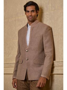 TASVA - Brown Linen Bandhgala