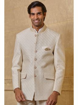 TASVA - Ivory All Over Dori Quilted Bandhgala