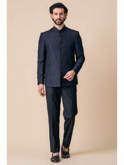 TASVA - Men Navy Blue Bandhgala