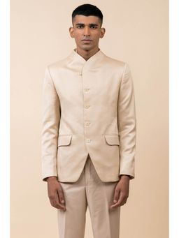 TASVA - Beige Textured Bandhgala