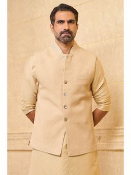 TASVA - Beige All Over Textured Nehru Jacket