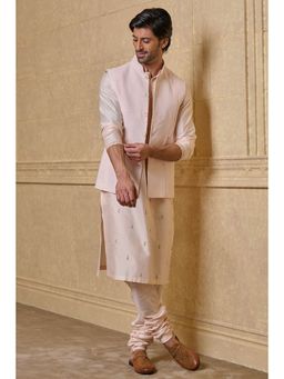 TASVA - Men Pink Linen Nehru Jacket