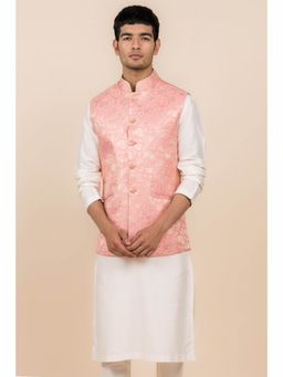 TASVA - Classic Peach Brocade Nehru Jacket