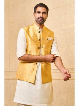 TASVA - Classic Yellow Brocade Nehru Jacket