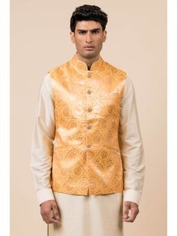 TASVA - Classic Yellow Brocade Nehru Jacket