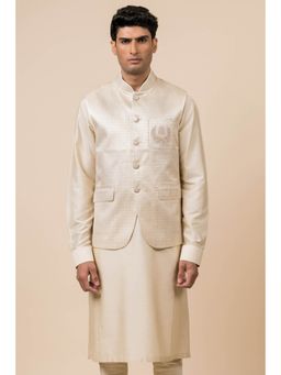 TASVA - Classic Ivory Brocade Nehru Jacket