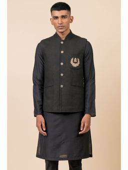 TASVA - Men Black Nehru Jacket