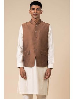 TASVA - Brown Modern Solid Nehru Jacket
