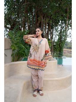 PRATAPSONS HERITAGE - Dessert Beige Printed Cotton Co-Ord Set