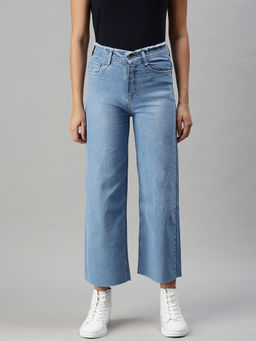 SHOWOFFFF - Women's Casual Wide Leg High-rise Blue Jeans