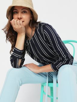 VERO MODA - Women Navy Blue Casual Wear Top