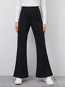 BROADSTAR - Women High-Rise Stretchable Black Color Bootcut Trouser