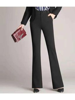 BROADSTAR - Women High-Rise Stretchable Black Color Trouser