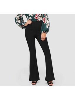 BROADSTAR - Women High-Rise Stretchable Black Color Bootcut Trouser