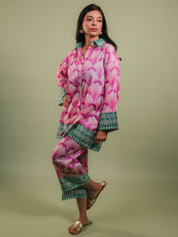 House of Surkh - Magenta Printed Co Ord (Set of 2)