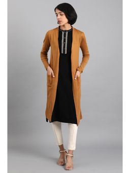 W - Brown Longline Cardigan