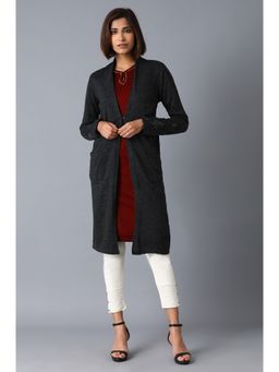 W - Dark Grey Long Cardigan