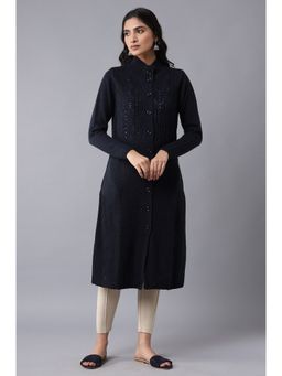 W - Navy Blue Acrowool Jacket