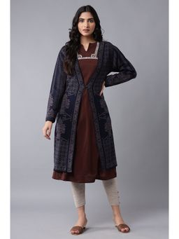 W - Navy Blue Reversible Cardigan