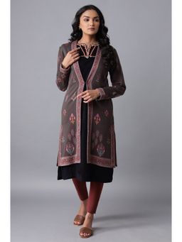 W - Brown Front Open Cardigan