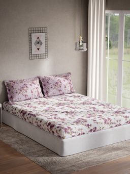 Ddecor Live Beautiful - Cotton Floral Double Bedsheet With 2 Pillow Covers, 144 TC