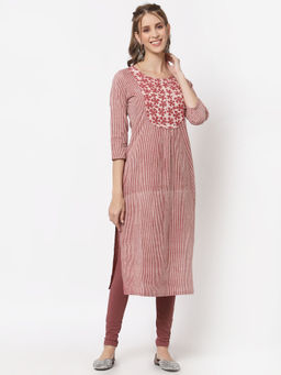 Kami Kubi - Hand Embroidered Floral Printed Kurta