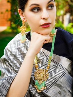 Odette - Blue Mixed Metal Detailing Jewellery Set