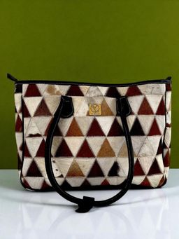 Ya Qalbi - Brown Genuine Leather Tote Bag