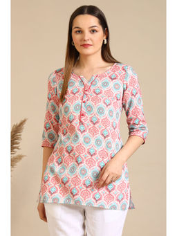Aurelia - Pink Pure Cotton Round Neck Kurti