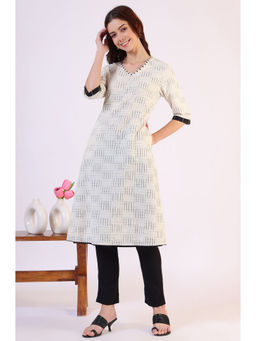 W - Pure Cotton V-Neck Kurta