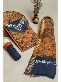 KISHORI - Women Printed Unstitched Cotton Kurta, Bottom & Dupatta Set Multicolor