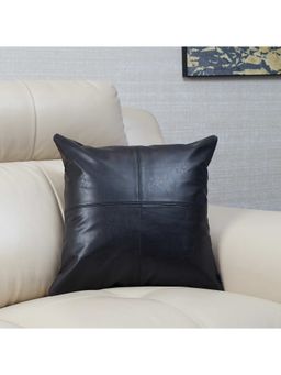 HomeTown - Lu x e Living Vegan Leather Cushion Cover 40 x 40 Cm in Black Colour