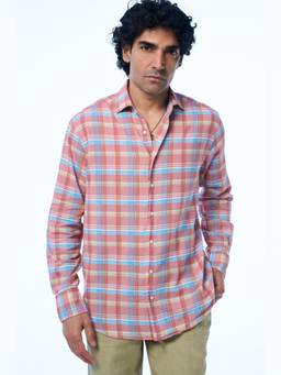 TERRA LUNA - Harrison Ls Khadi Coral Shirt