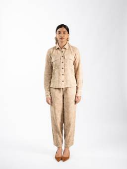 HOUSE OF SHRUSHA - Natural Brown Jute Co-Ord Set